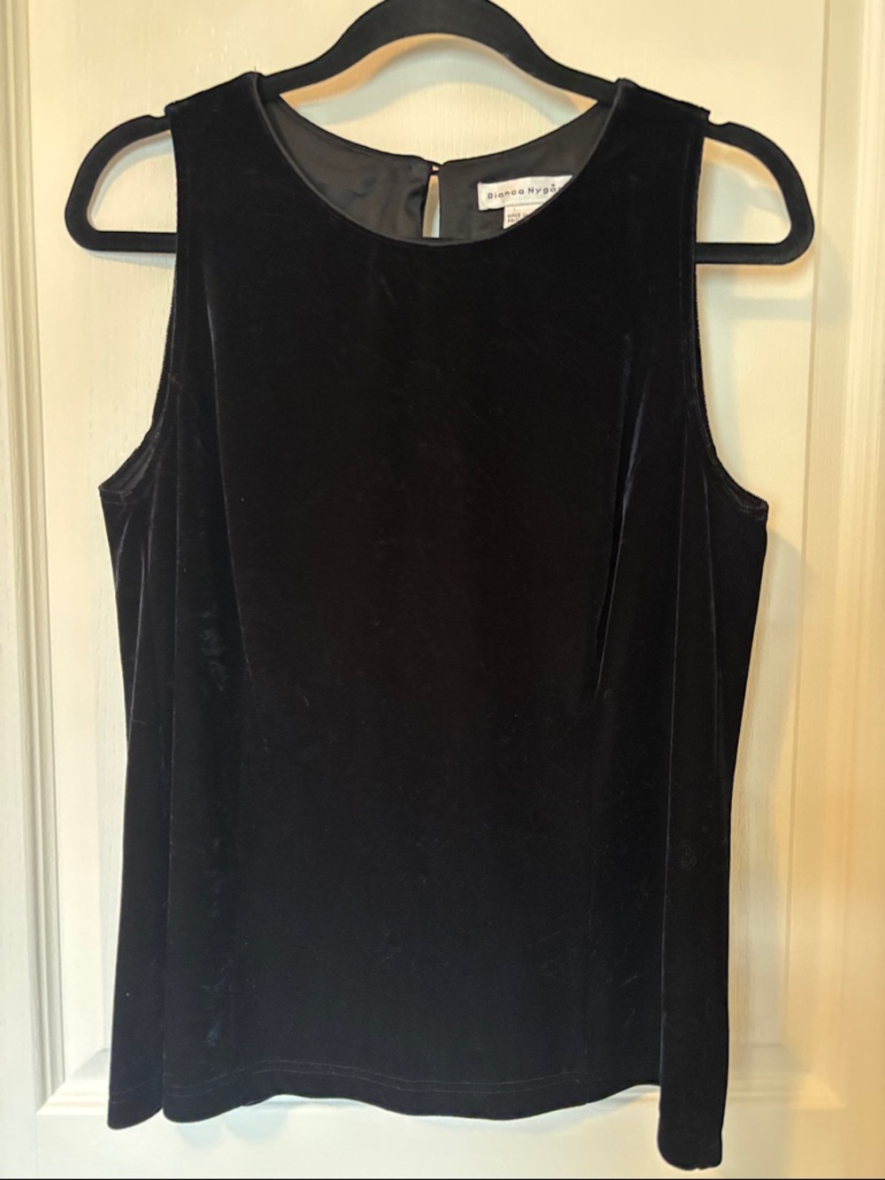 Bianca Nygard Black Velvet Sleeveless Tank Top